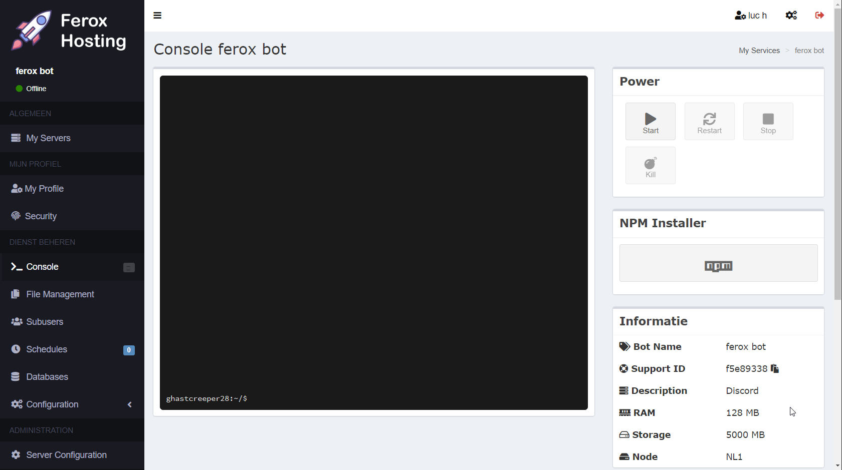 Discord bot hosting ferox hosting