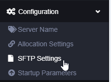 SFTP settings pterodactyl